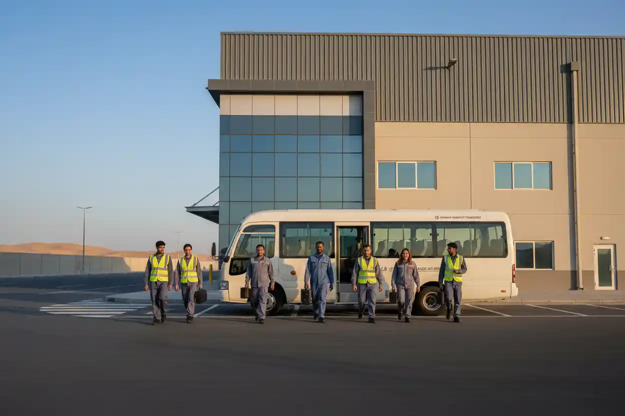 20–22 Seater Minibus Rental for Warehouse Labour Transport in Sharjah