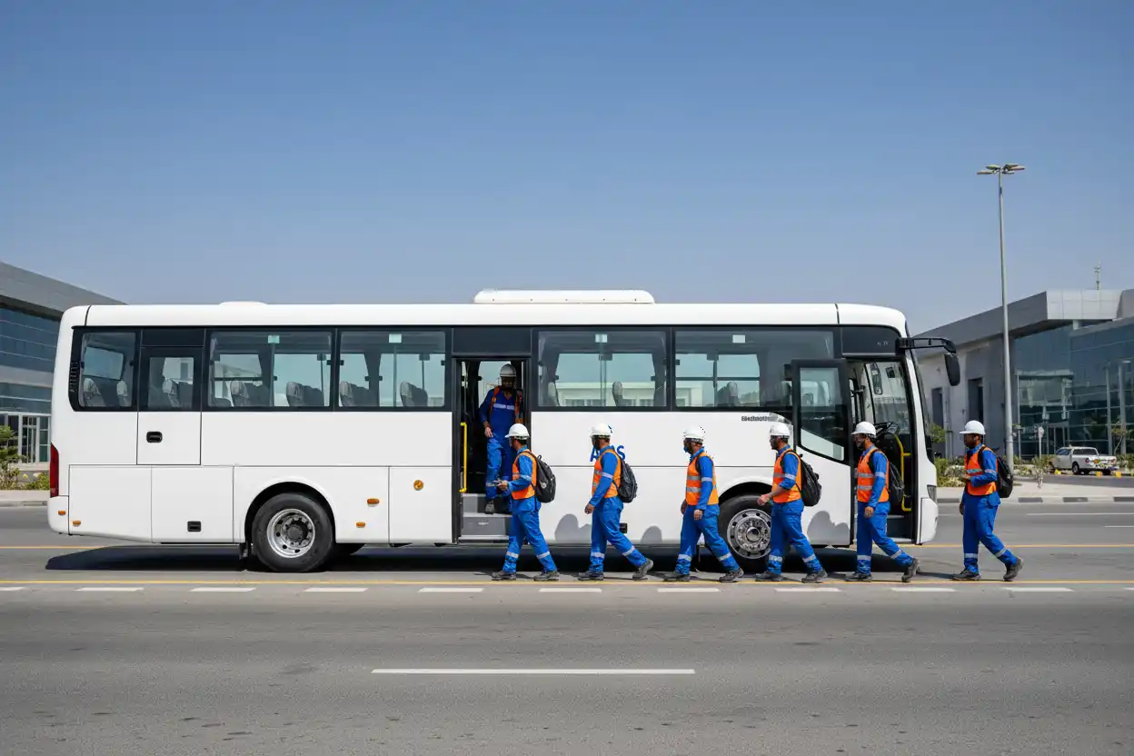 Legal Requirements and Safety Rules for Labor Transportation in the UAE | Al Insaf Bus Rental